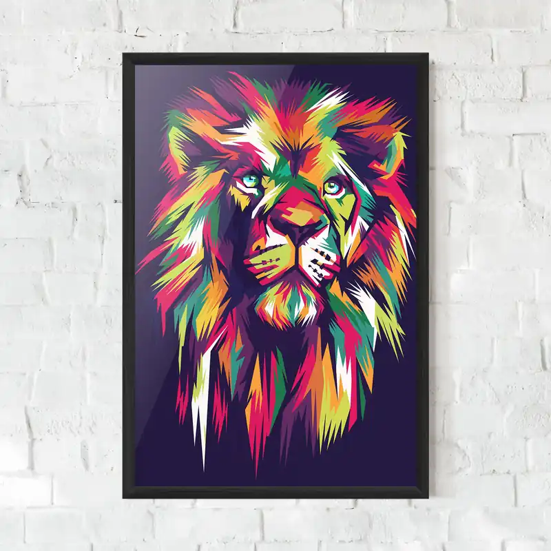 Gerahmte Poster Lion On Purple Sale