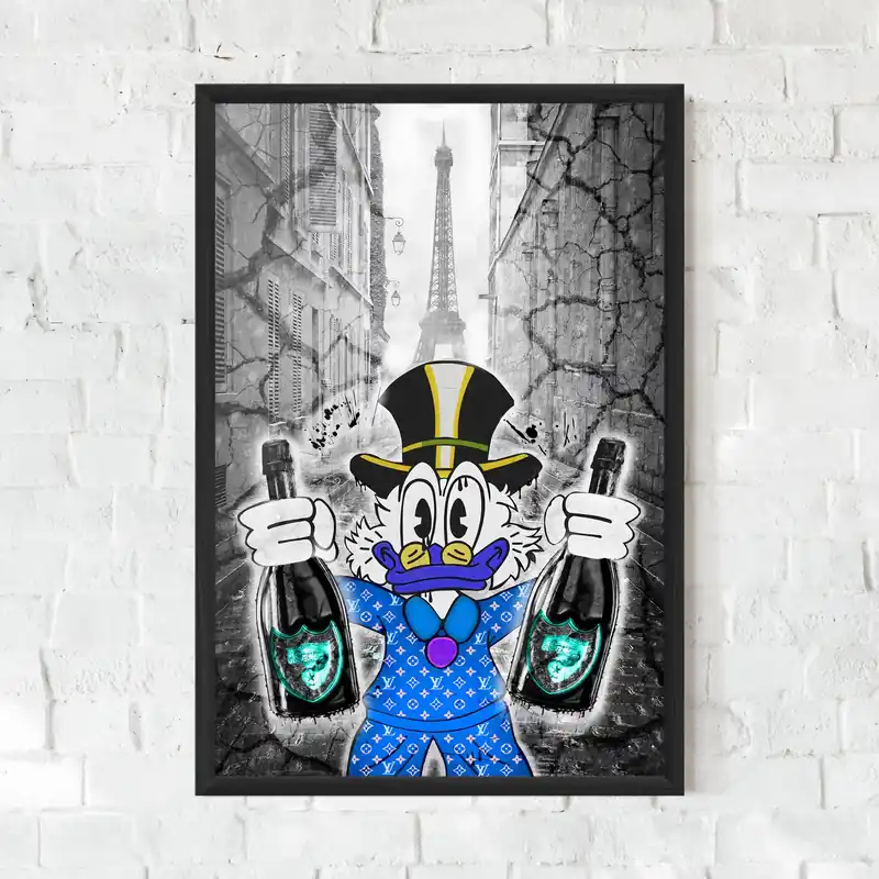 Gerahmte Poster Wheres My Champagne Blue Sale