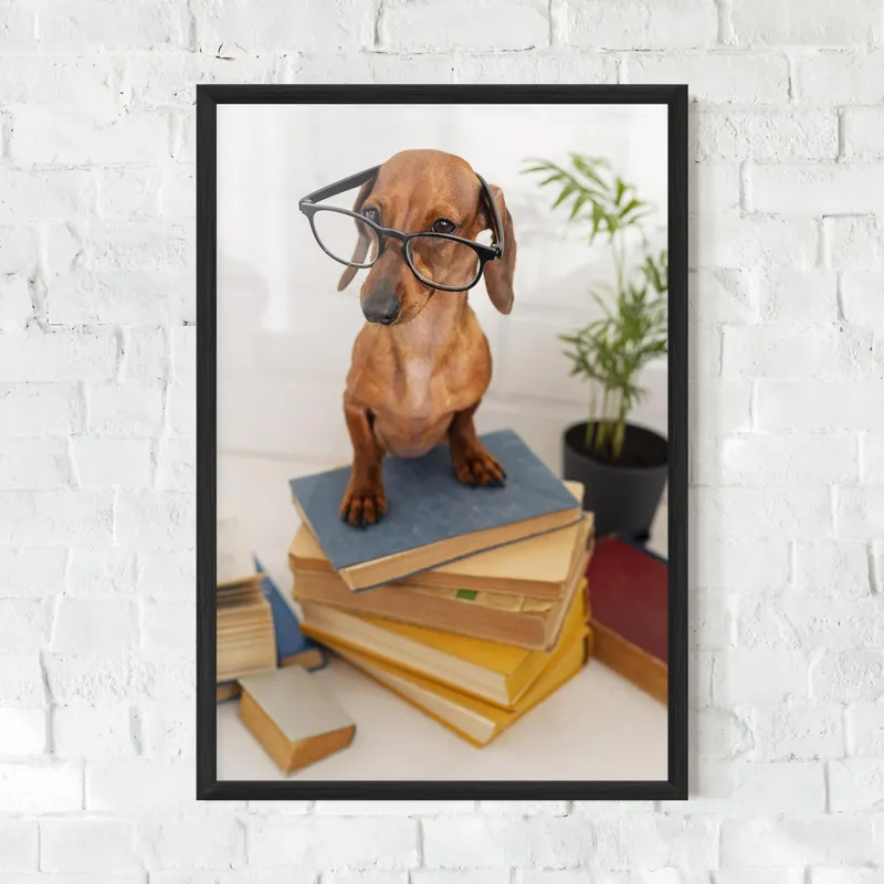Gerahmte Poster Books Cute Dog Must-Have