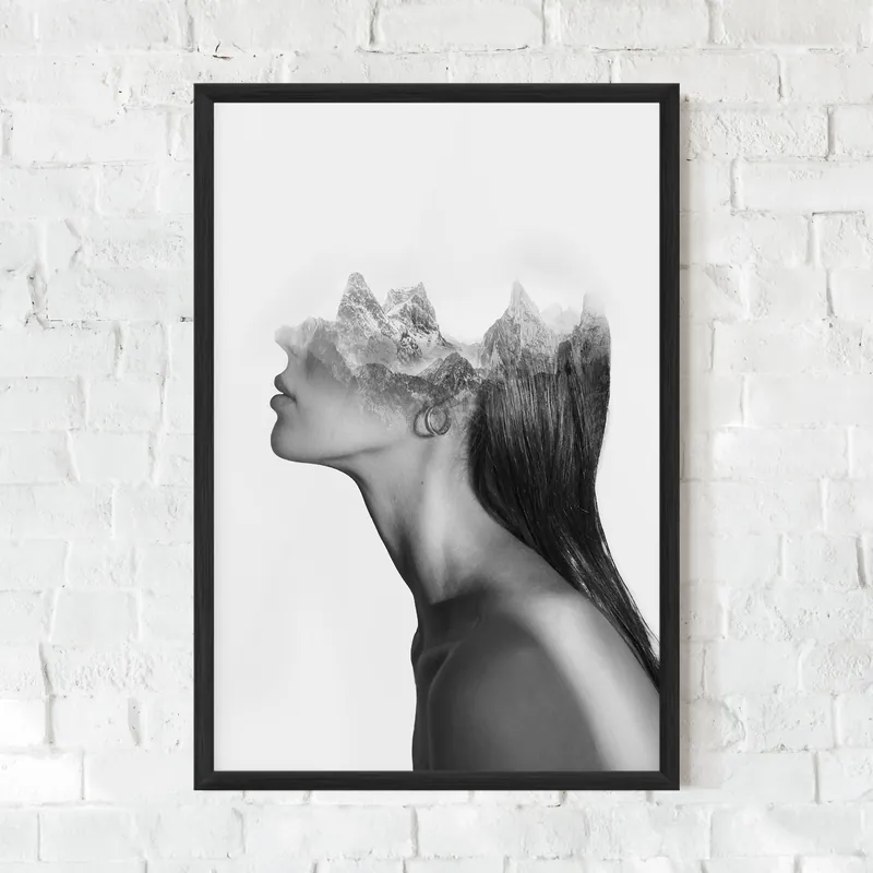 Preisreduziert Gerahmte Poster Woman Mountains View