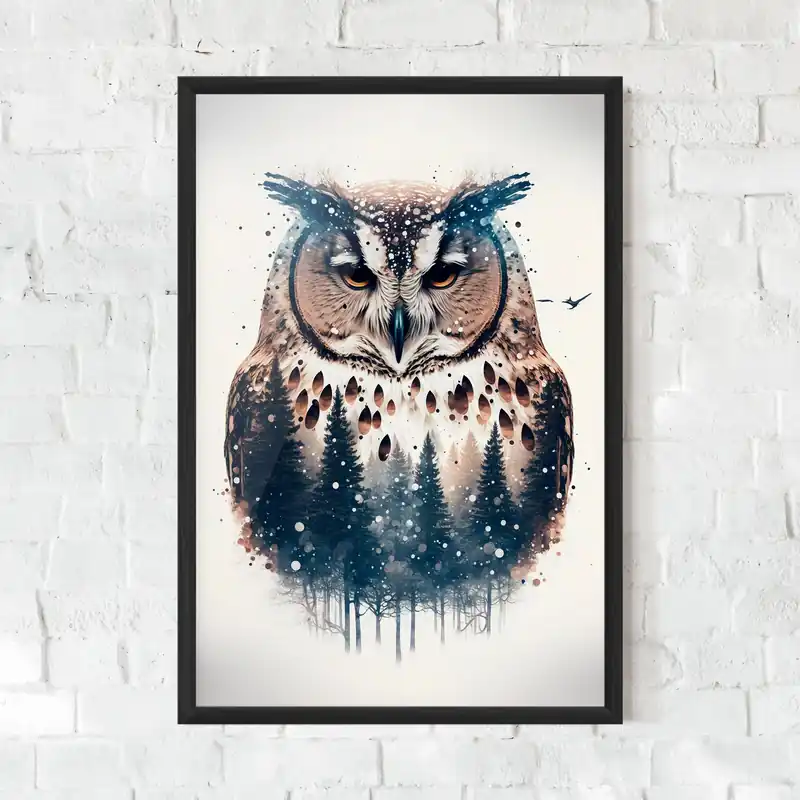 Angebot Gerahmte Poster Owl Portrait