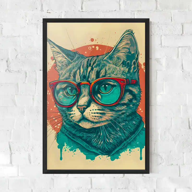 Gerahmte Poster Red Glasses Cat Schnäppchen