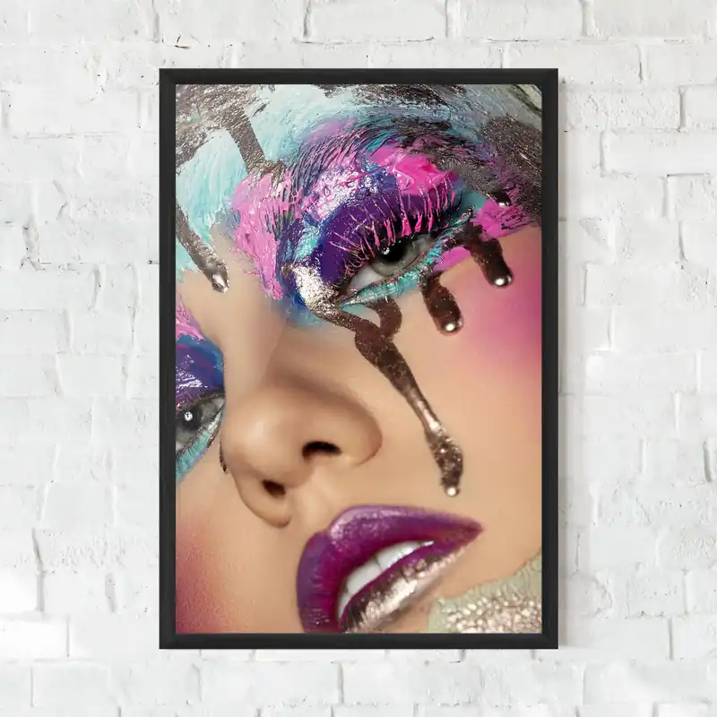 Gerahmte Poster Pretty Pink Eyelashes Gratis Versand