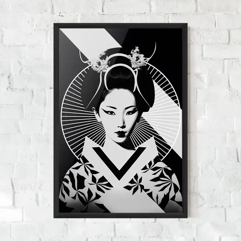 Gerahmte Poster White Poster Geisha Sonderangebot