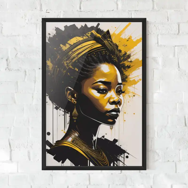 Sale Gerahmte Poster Gold African Woman