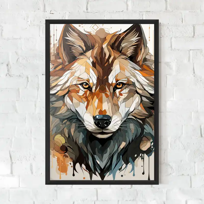 Finale Aktion Gerahmte Poster Pretty Orange Wolf