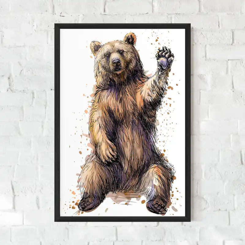 Gerahmte Poster Brown Purple Bear Highlight