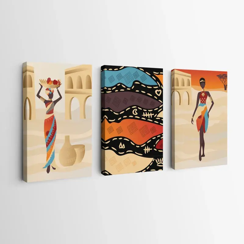 Mehrteiliges Leinwandbild African Woman Set Beliebt