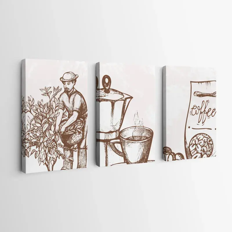 Online Kaufen Mehrteiliges Leinwandbild Coffee Set