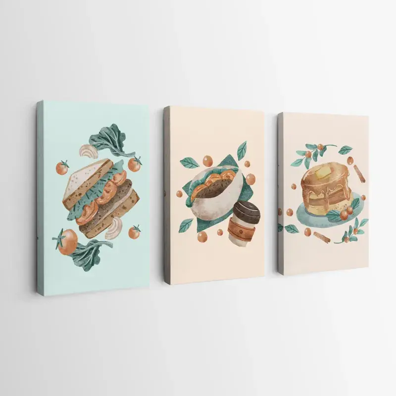 Gratis Versand Mehrteiliges Leinwandbild Food Set