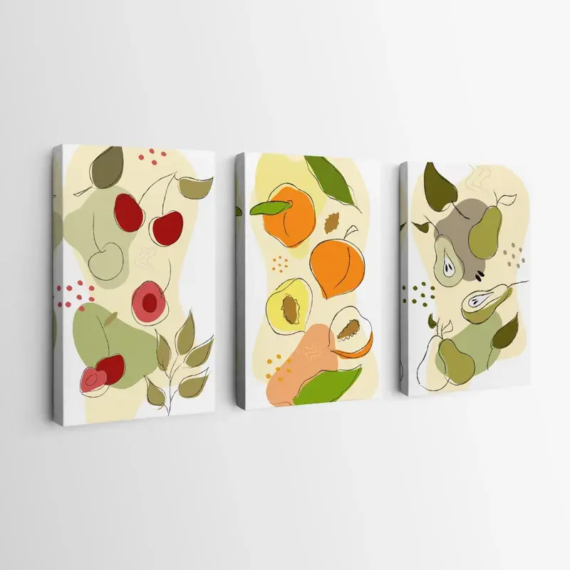 Mehrteiliges Leinwandbild Minimalist Fruits Beliebt