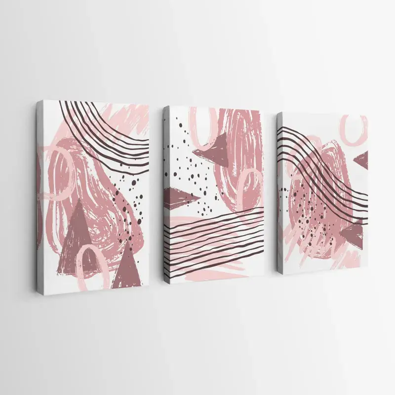 Mehrteiliges Leinwandbild Pink Set Schnäppchen
