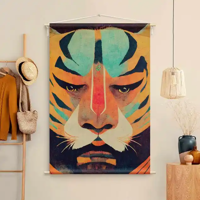 Nur Heute Bunte Tiger Illustration