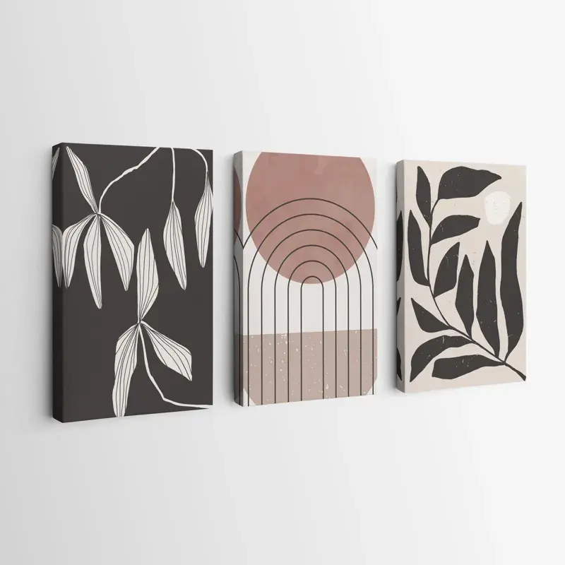 Expressversand Mehrteiliges Leinwandbild Grey Plant Circle