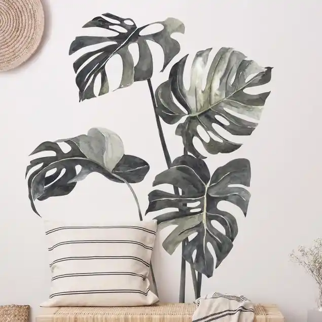 Aquarell Monstera Set XXL Wandtattoo 4-teilig Rabatt