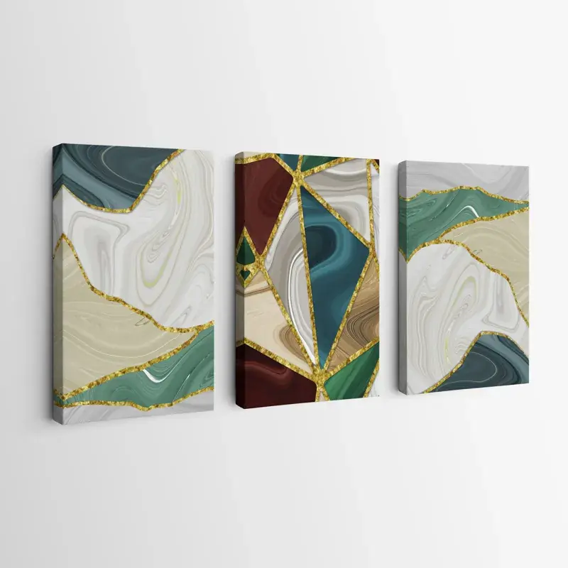 Mehrteiliges Leinwandbild Marble Waves Highlight