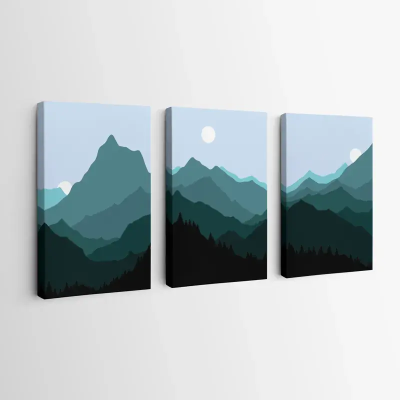 Mehrteiliges Leinwandbild Green Mountain Garantierte Lieferung