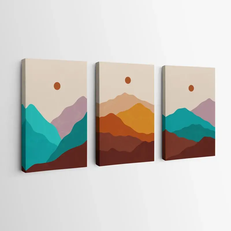 Mehrteiliges Leinwandbild Brown Moon Mountain Online Kaufen