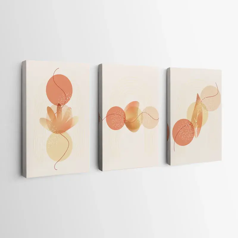 Mehrteiliges Leinwandbild Pretty Orange Shapes Billig