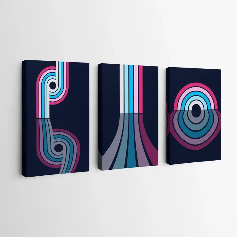 Heißes Angebot Mehrteiliges Leinwandbild Pinklue Lines