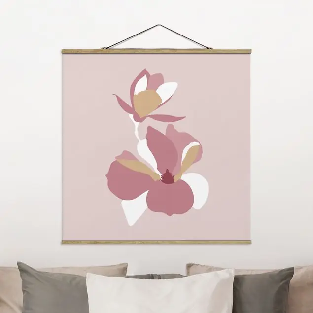 Beliebt Line Art Blüten Pastell Rosa