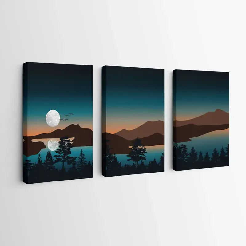 Mehrteiliges Leinwandbild Full Moon Mountain Jetzt Bestellen