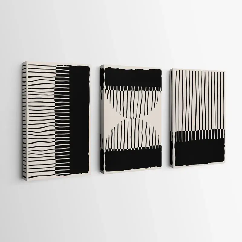 Mehrteiliges Leinwandbild Black Cream Set Sichere Zahlung