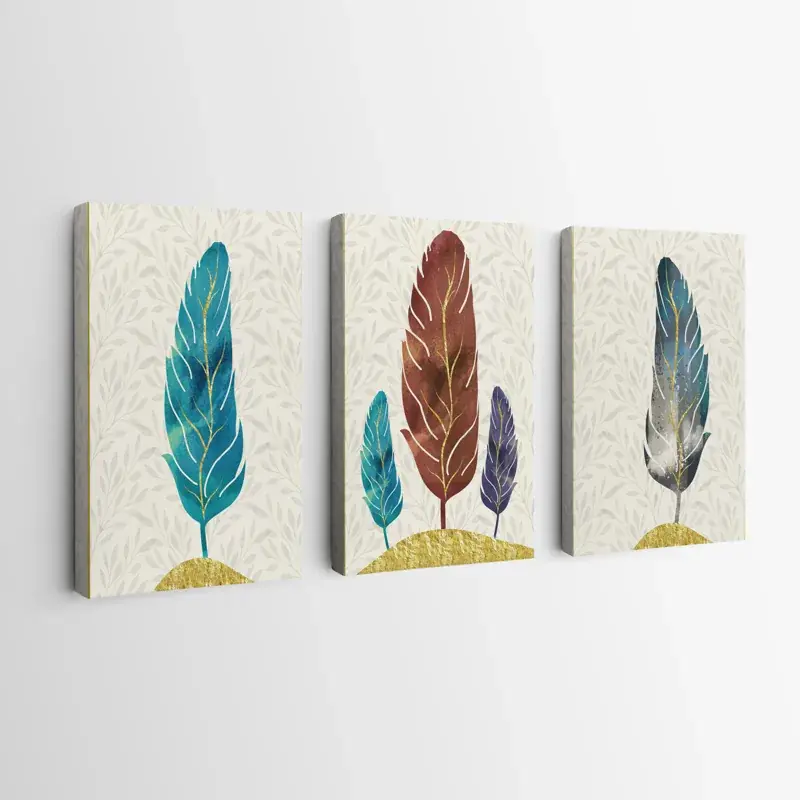 Mehrteiliges Leinwandbild Abstract Feathers Knallerangebot