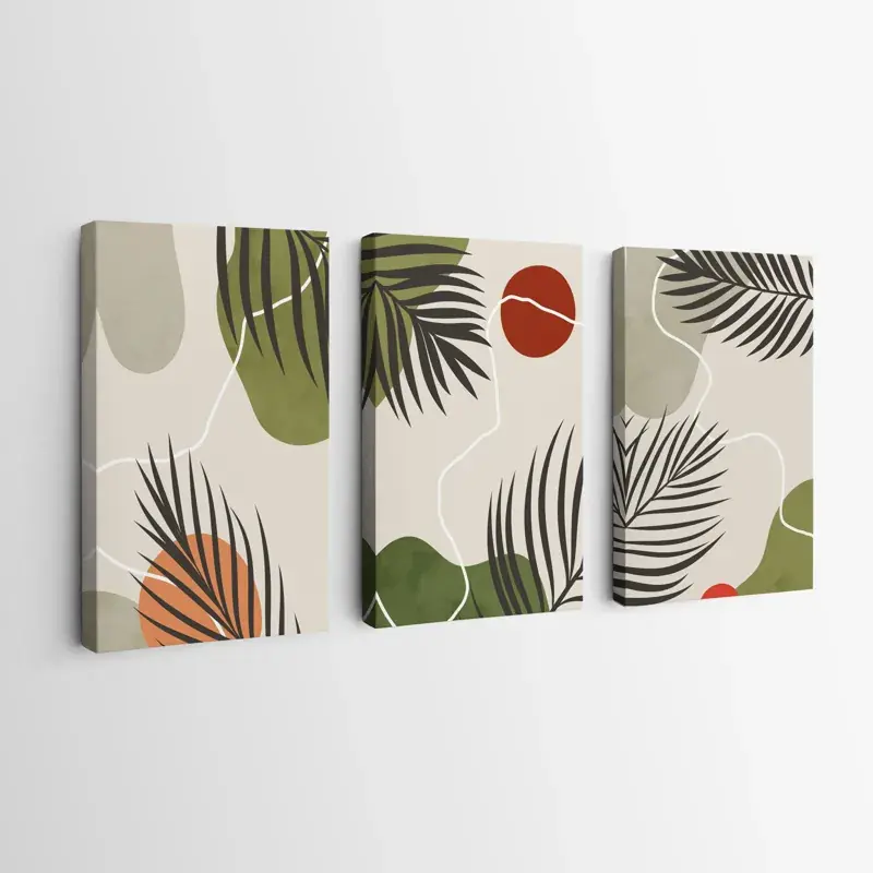 Mehrteiliges Leinwandbild Black Organic Leaves Garantierte Lieferung