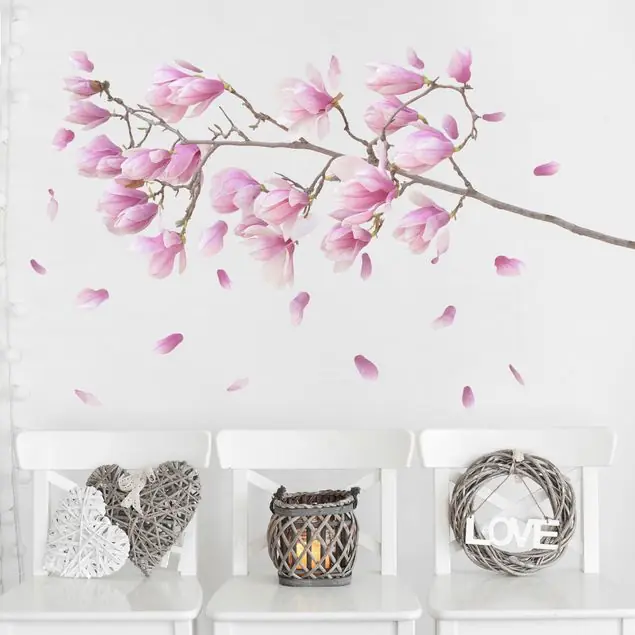Schneller Versand Magnolie Zweig Set Wandtattoo 26-teilig