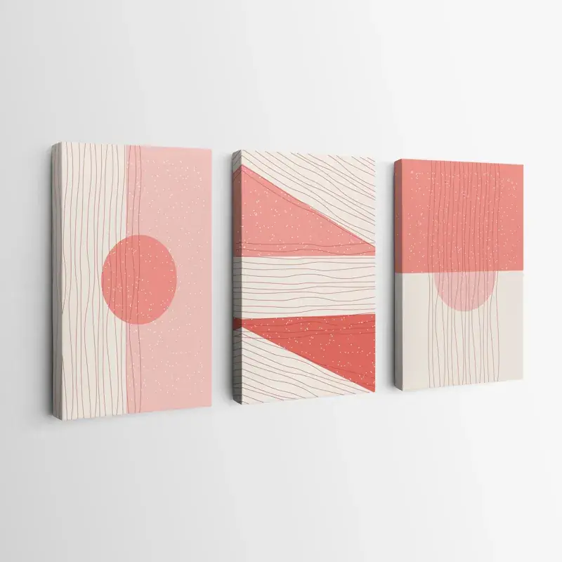 Mehrteiliges Leinwandbild Minimalist Pink Heißes Angebot