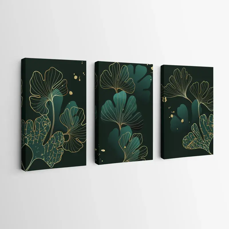 Mehrteiliges Leinwandbild Luxury Green Leafs Versand Am Gleichen Tag