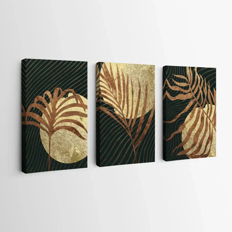 Mehrteiliges Leinwandbild Luxuryrown Leaves Sichere Zahlung