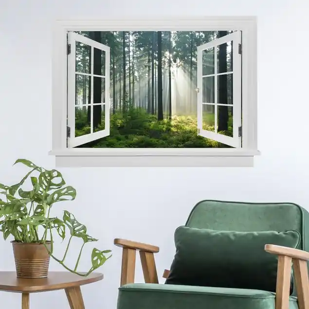 Knallerangebot Offenes Fenster Enlightened Forest Wandtattoo