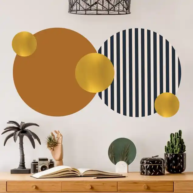 Geometrische Formen Komposition II Wandtattoo 5-teilig Schneller Versand