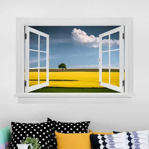Kostenloser Versand Offenes Fenster Der Baum und die Wolke Wandtattoo