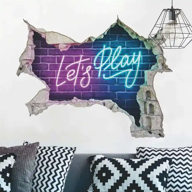 Direktkauf Scritta al neon Let's Play II Wandtattoo