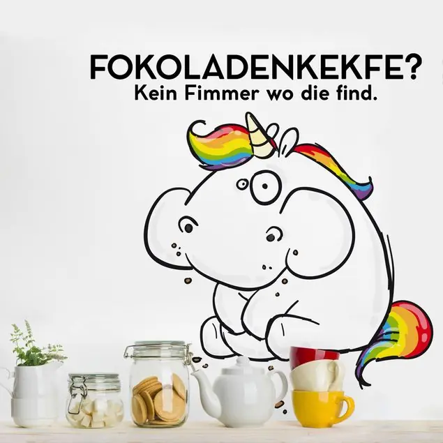 Pummeleinhorn - Fokoladenkekfe? Wandtattoo Super-Preis