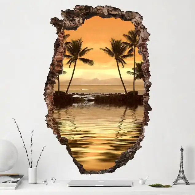Caribbean Sunset I Wandtattoo Super-Preis
