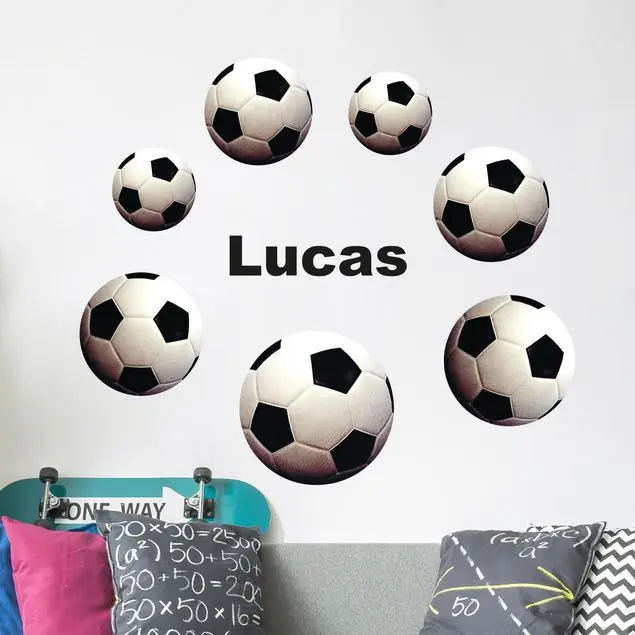 Aktuell Fussball Bälle Set Wandtattoo 8-teilig