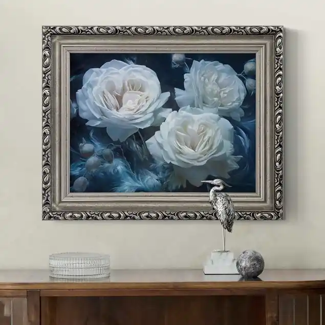 Mystische weiße Rosen Schneller Versand