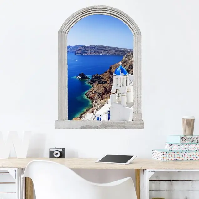 Steinbogen View Over Santorini Wandtattoo Nur Heute