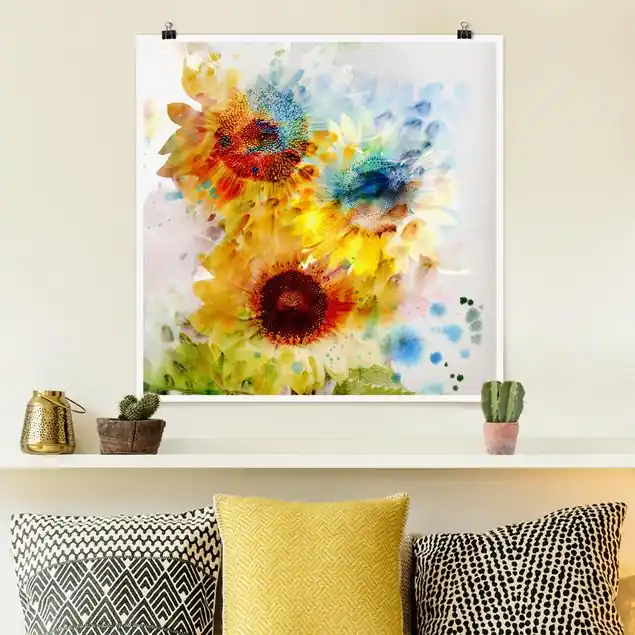 Aquarell Blumen Sonnenblumen Ausverkauf