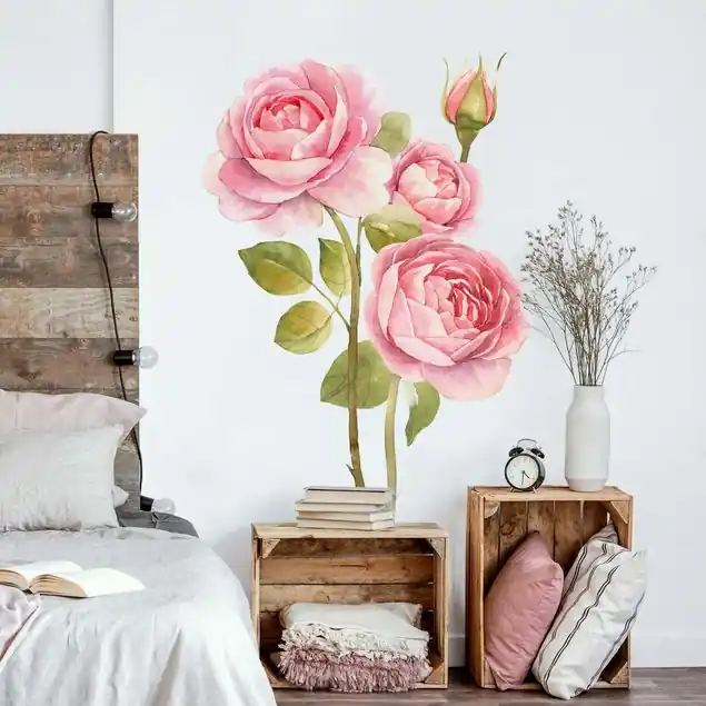 Aquarell Drei Rosen XXL Wandtattoo Nur Für Kurze Zeit