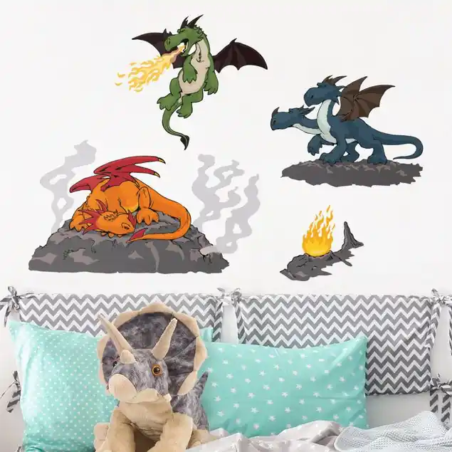 Abverkauf NICI - Drachen Feuer Wandtattoo