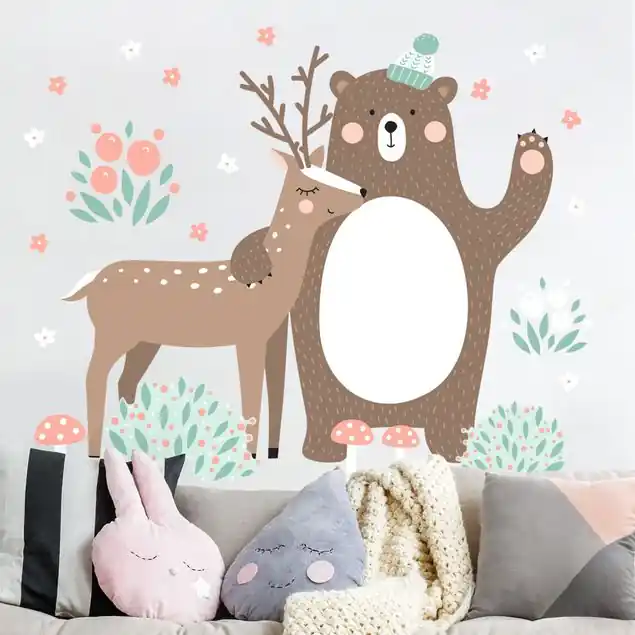 Preisreduziert Forest Friends mit Bär und Reh Wandtattoo 24-teilig