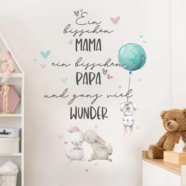 Ein bisschen Mama ein bisschen Papa                               Wandtattoo 20-teilig Sonderaktion