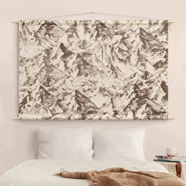 Illustration Berglandschaft Sepia Jetzt Kaufen