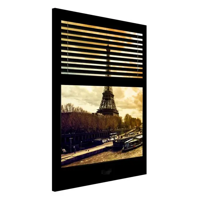 Neu Fensterausblick Jalousie - Paris Eiffelturm Sonnenuntergang