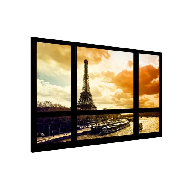 Super-Preis Fensterblick - Paris Eiffelturm Sonnenuntergang